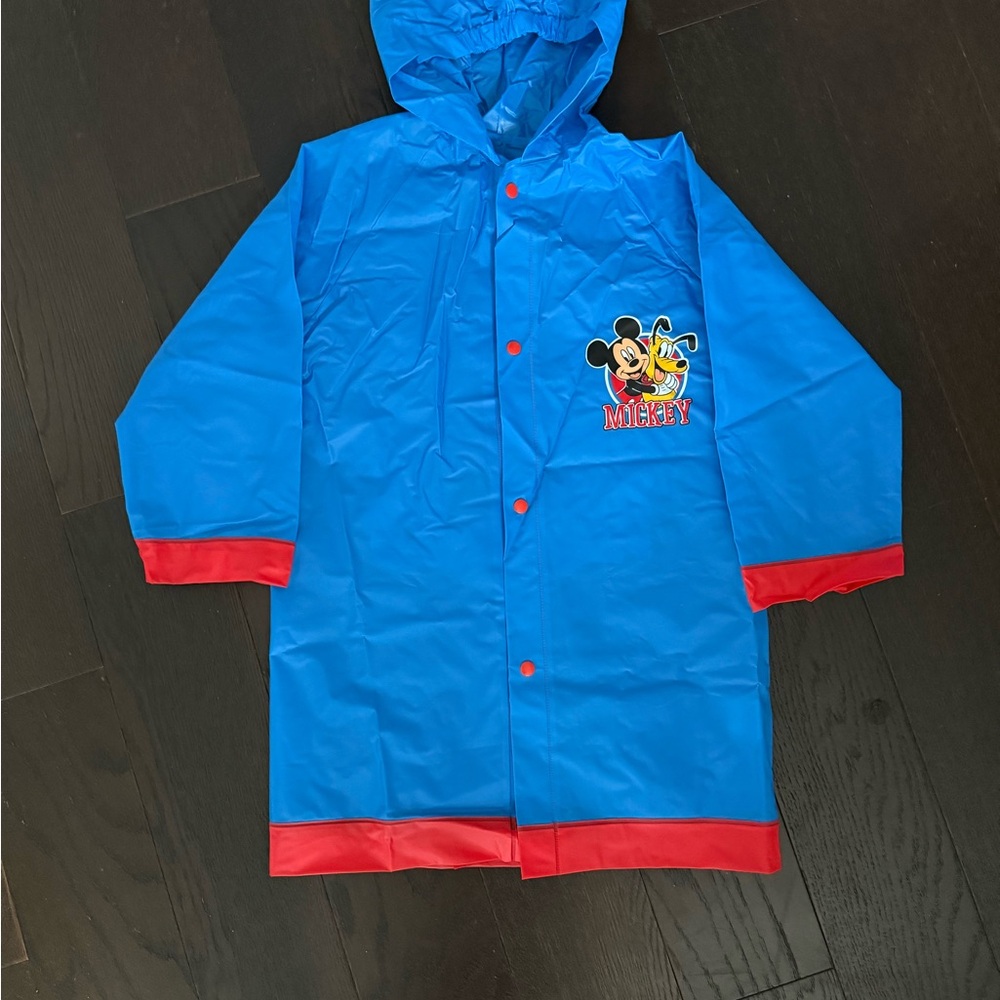 Disney Mickey Mouse Boys Waterproof Outwear Hooded Rain Slicker L